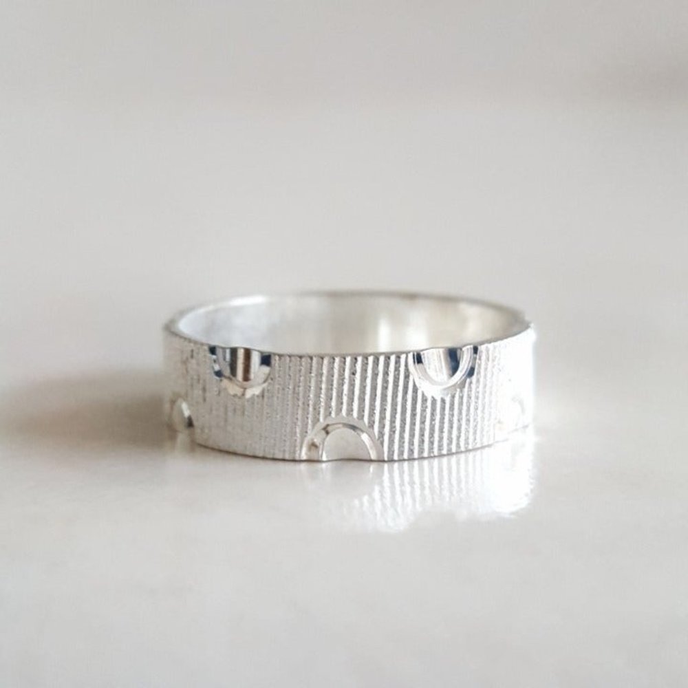 Vintage Sterling Silver Bubble Etch Ring